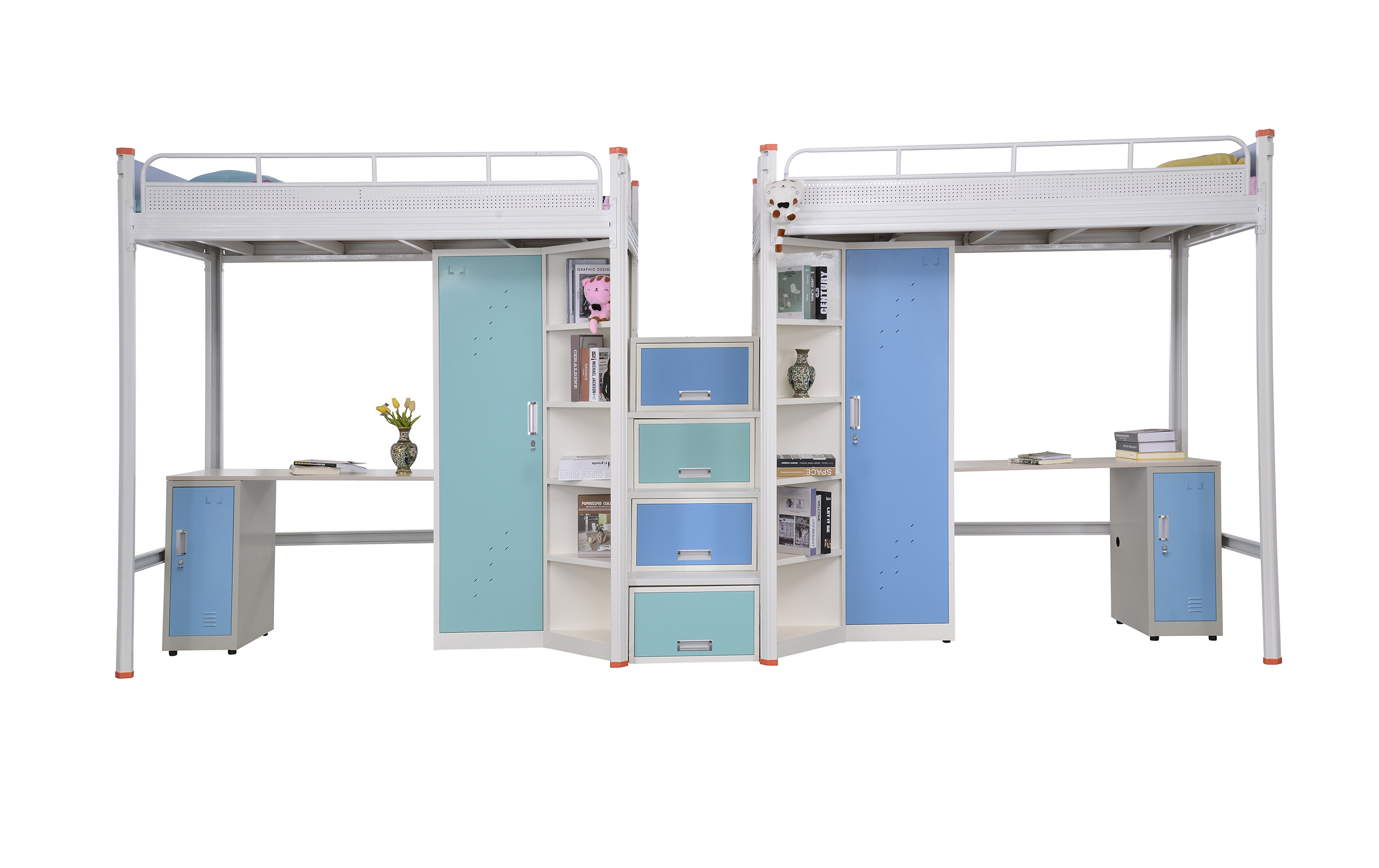 企業(yè)宿舍職工宿舍床，連體雙層鐵架床