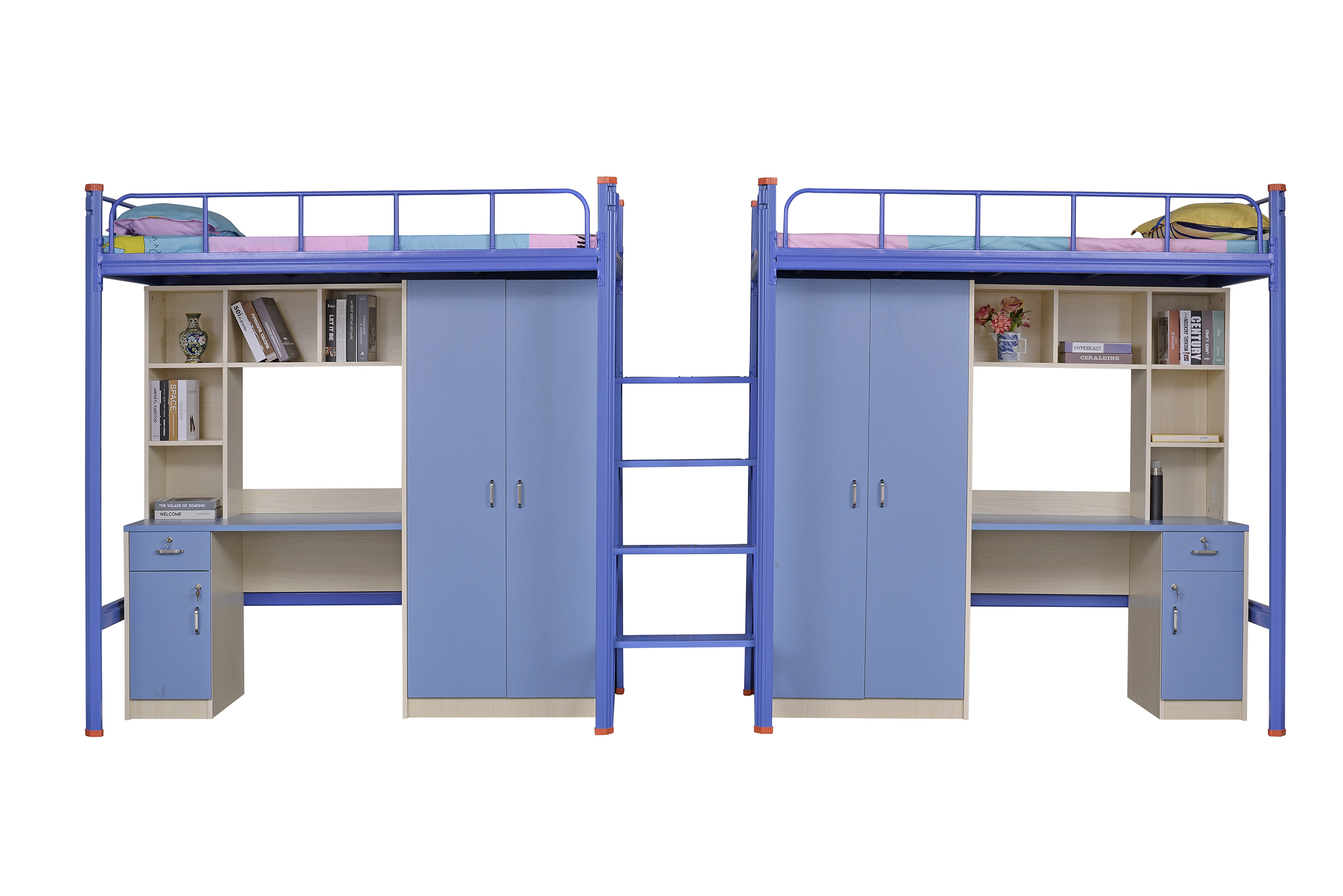 工廠(chǎng)員工宿舍連體鐵架床，雙層公寓床生產(chǎn)廠(chǎng)家